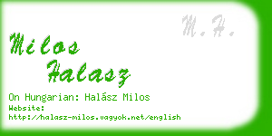 milos halasz business card